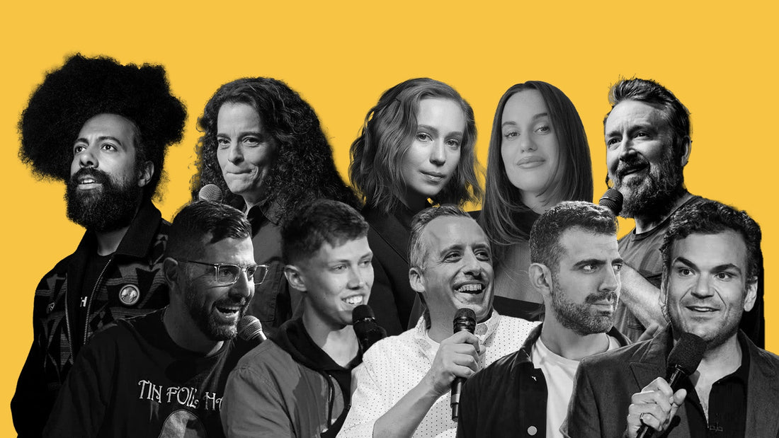 L to R clockwise: Reggie Watts, Jessica Kirson, Hannah Einbinder, Hannah Berner, Chad Daniels, Ian Karmel, Sam Morril, Joe Gatto, Cam Bertrand, Sam Tripoli.