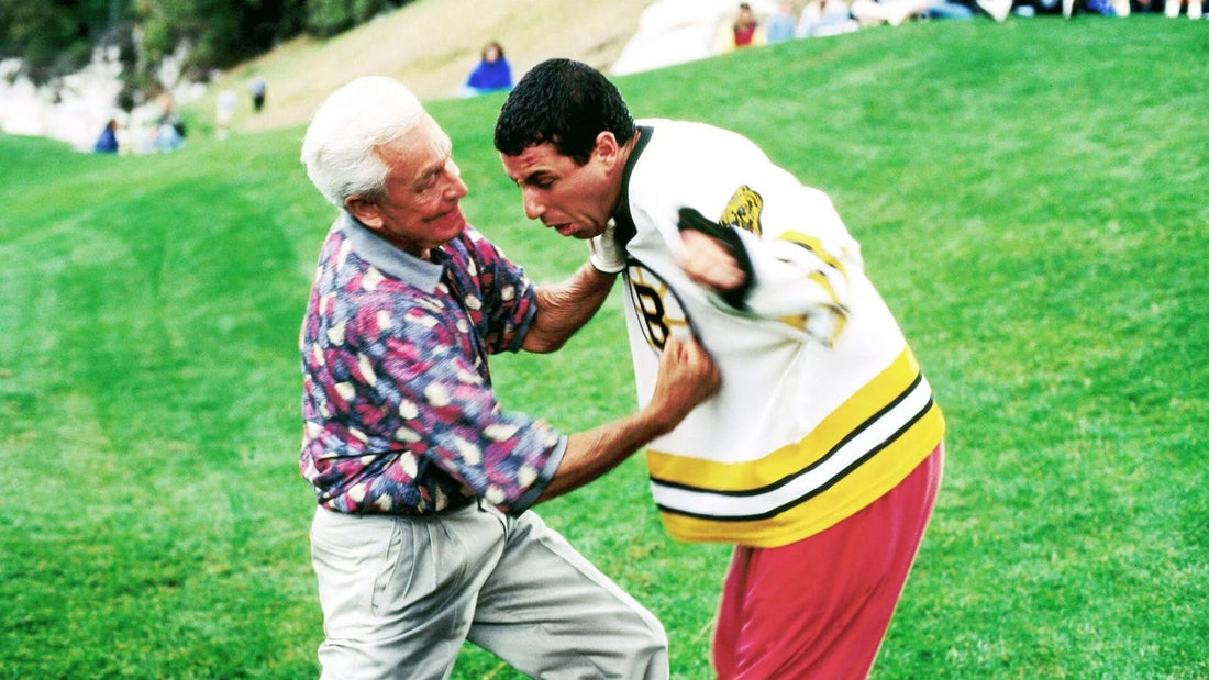 Bob Barker & Adam Sandler in Happy Gilmore. Courtesy of Happy Madison & Universal Pictures.