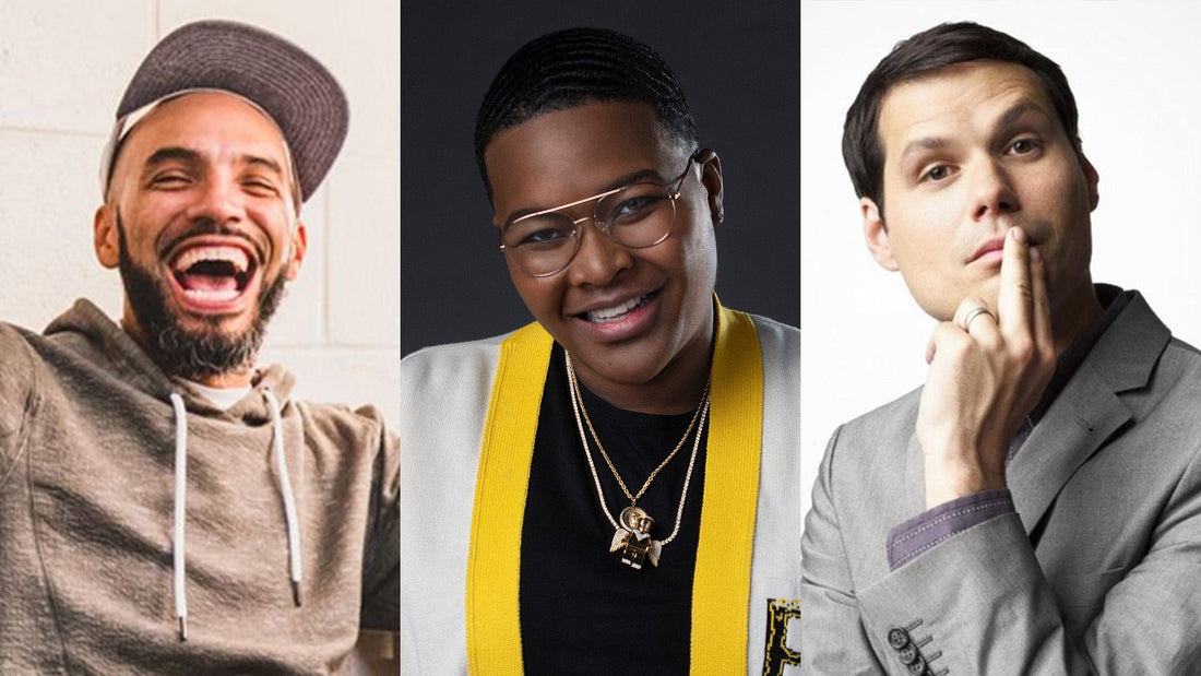 Jason Banks, Sam Jay & Michael Ian Black.