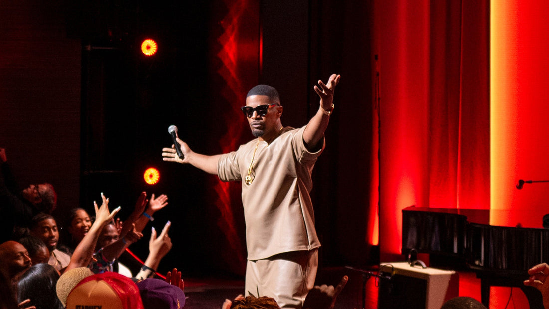Jamie Foxx performing his stand-up special "What Had Happened Was" on Netflix.